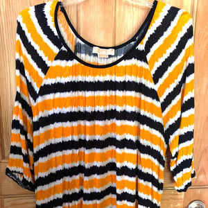 Yellow Black White Stripe Michael Kors 3X Tee